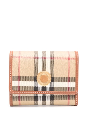 Burberry small check-pattern wallet - Neutrals