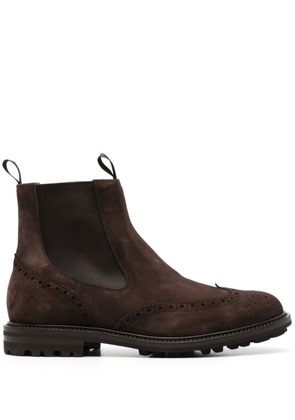 Henderson Baracco perforated suede ankle boots - Brown