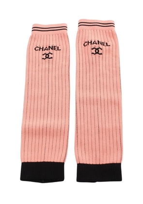 CHANEL Pre-Owned 1986-1988 cotton ribbed leg warmers - Pink