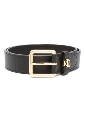 Lauren Ralph Lauren logo-plaque leather belt - Black
