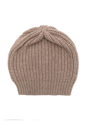 Brunello Cucinelli sequin-embellished ribbed-knit beanie - Brown