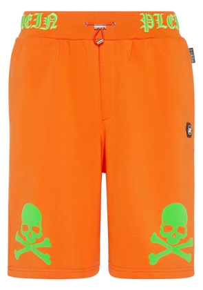 Philipp Plein logo-print cotton-blend shorts - Orange
