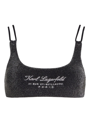 Karl Lagerfeld Hotel Karl Lurex bandeau bikini top - Black