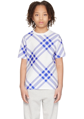 Burberry Kids Blue & White Check T-Shirt