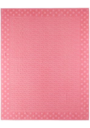 Versace Pink Allover Polka Dot Bath Towel