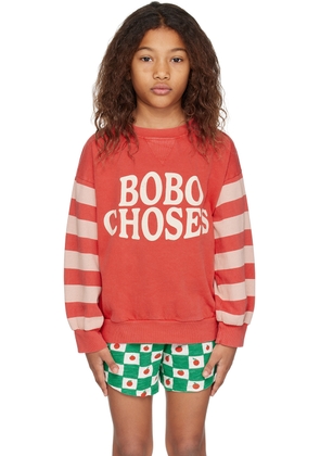 Bobo Choses Kids Red Striped Sweatshirt