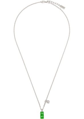 Givenchy Silver G Cube Pendant Necklace
