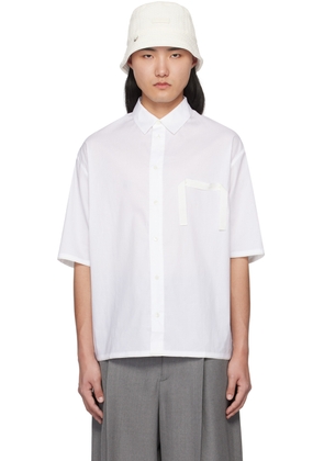 JACQUEMUS White Le Raphia 'La chemise Cabri' Shirt