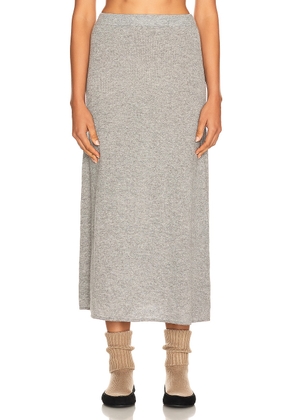 Helsa Einer Cashmere Midi Skirt in Heather Grey - Grey. Size L (also in M, S, XL, XS, XXS).