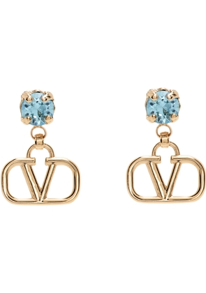 Valentino Garavani Gold Vlogo Crystal Earrings