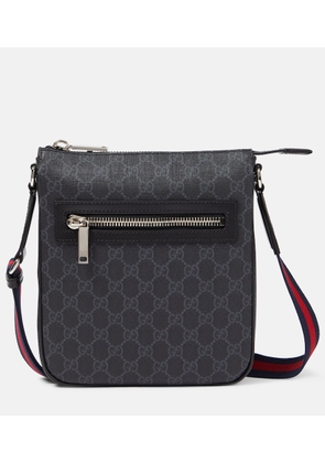 Gucci GG canvas leather-trimmed crossbody bag