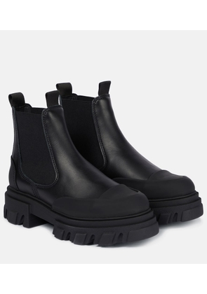 Ganni Low-rise leather Chelsea boots