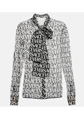 Versace Logo-print silk shirt