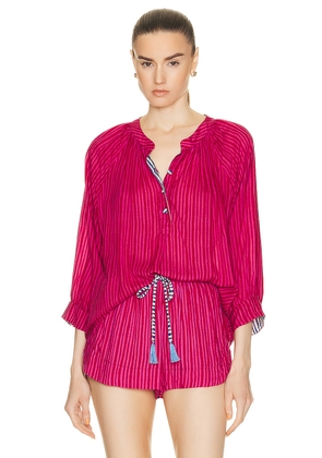 Natalie Martin Remy Top in Painted Stripe Fuchsia - Fuchsia. Size S (also in ).
