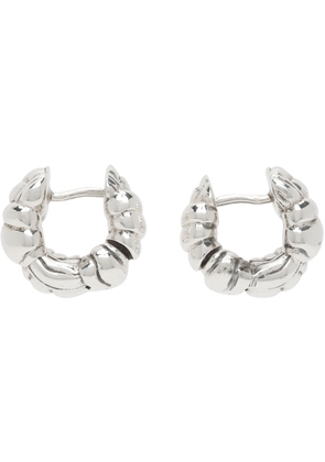 Bottega Veneta Silver Mini Pleat Hoop Earrings