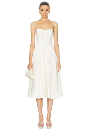 LPA Sarita Midi Dress in Coconut Milk - White. Size XS (also in ).