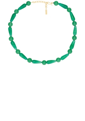 Completedworks Chalcedony Bead Necklace in Green 18k Gold Plate - Green. Size all.