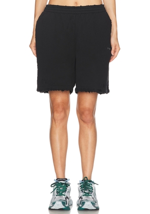 Balenciaga Sweat Short in Faded Black - Black. Size L (also in M, S, XS).