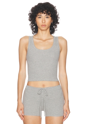 Eterne Square Neck Tank Top in Heather Grey - Grey. Size L (also in M, S, XL, XS).