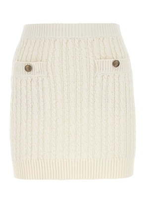Prada Ivory Cotton Blend Mini Skirt