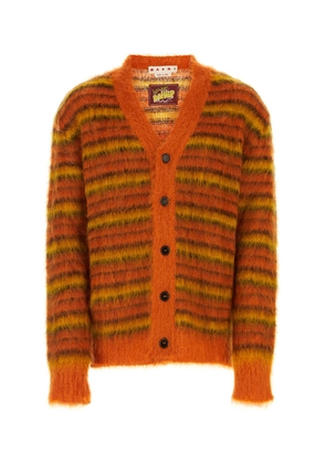 Marni Embroidered Mohair Blend Fuzzy-Wuzzy Cardigan
