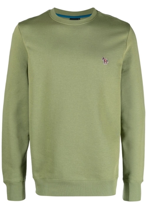 PS Paul Smith Zebra logo-patch organic-cotton sweatshirt - Green