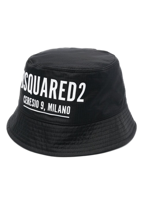 DSQUARED2 logo-print bucket hat - Black