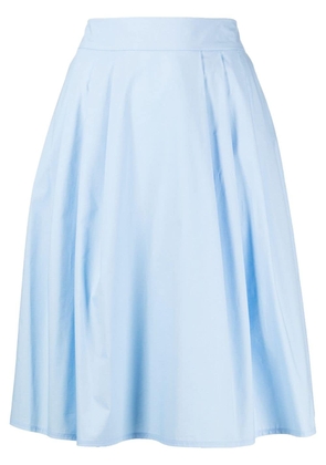 Paule Ka poplin-textured A-line skirt - Blue