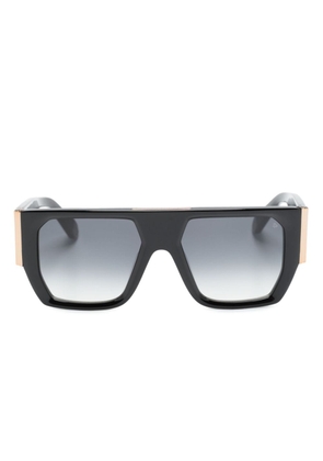Philipp Plein logo-lettering rectangle-frame sunglasses - Black