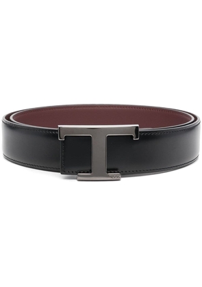 Tod's leather logo lettering belt - Black