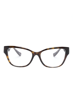 Versace Eyewear logo-plaque cat eye-frame glasses - Brown