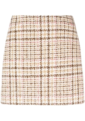 Ermanno Scervino check-pattern tweed miniskirt - White