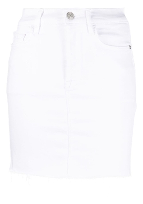 FRAME raw-hem denim miniskirt - White