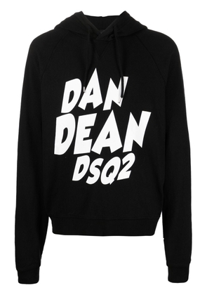 DSQUARED2 logo-print pullover hoodie - Black