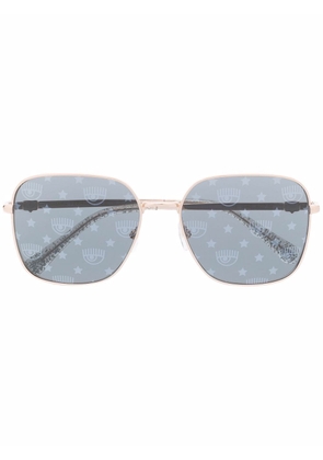 Chiara Ferragni monogram square-frame sunglasses - Gold