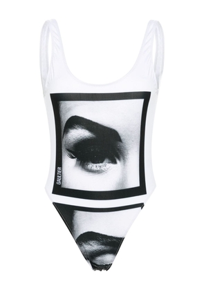 Jean Paul Gaultier graphic-print swimsuit - White