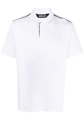 Just Cavalli animal-print piqué polo shirt - White