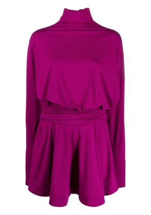 PINKO high-neck belted minidress - Purple