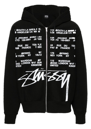 Stüssy Locations zip-up hoodie - Black