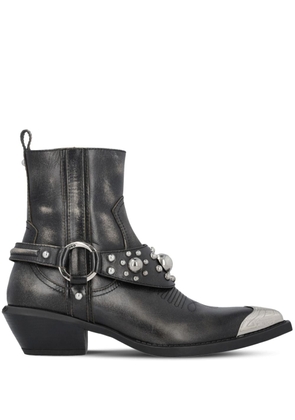 PINKO Tex leather ankle boots - Black