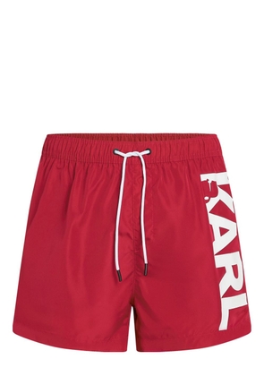 Karl Lagerfeld logo-print swim shorts - Red