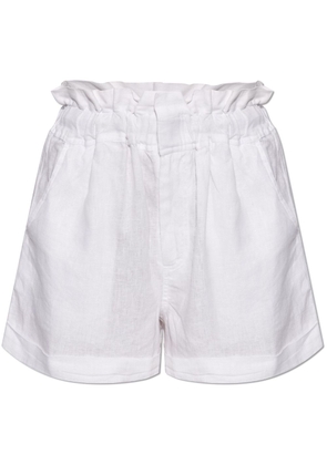 Posse Ducky paperbag-waist linen shorts - White