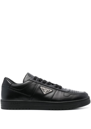 Prada Downtown enamel-triangle logo sneakers - Black