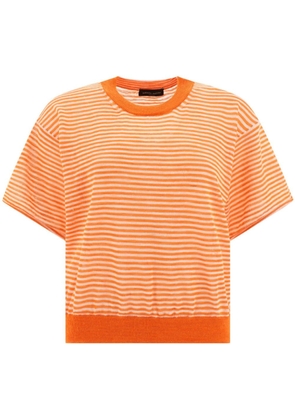 Roberto Collina fine-knit striped top - Orange