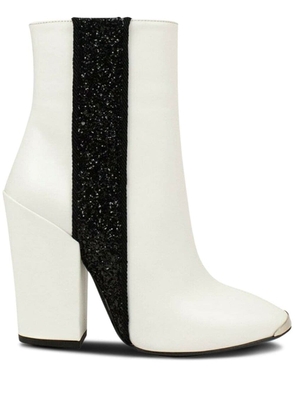 AMIRI glitter-stripe leather boots - White