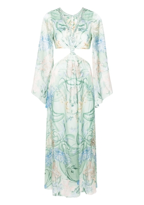 Camilla floral-print silk maxi dress - Green