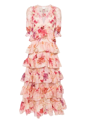 Camilla floral-print ruffled maxi dress - Pink