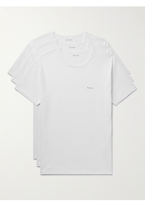 Paul Smith - Three-Pack Logo-Print Organic Cotton-Jersey T-Shirts - Men - White - S