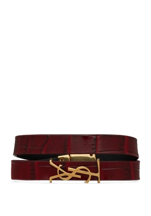 Saint Laurent Leather Opyum Double Wrap Bracelet