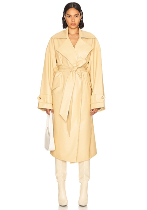 Helsa Waterbased Faux Leather Trench Coat in Tan - Tan. Size M/L (also in ).